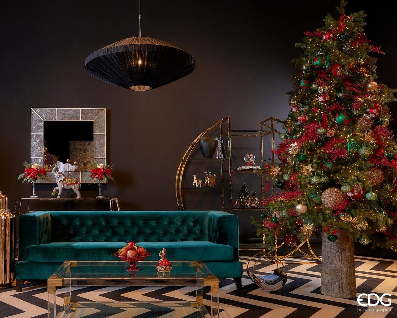 EDG Enzo de Gasperi Base Tronco Albero di Natale H 45 cm D 22 cm