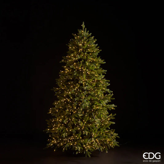 EDG Enzo de Gasperi Albero di Natale Pino Cristallo 210 cm Natural con 1900 Mini Led